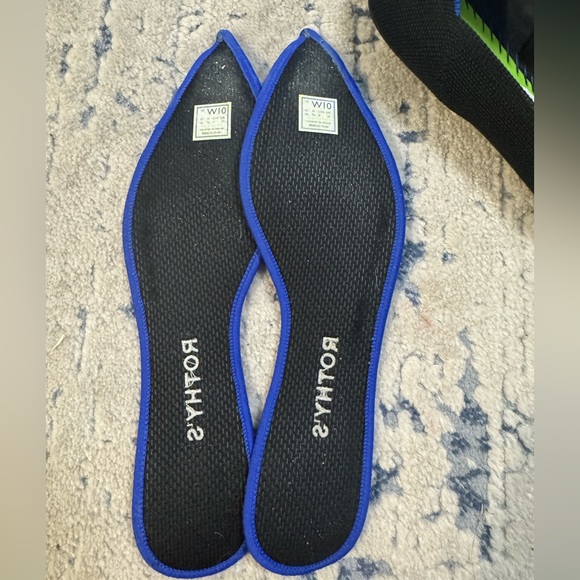 Rothy's Black Flats with Blue Accents - Picture 5 of 10